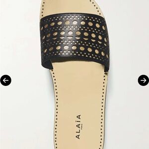Alaia Laser Cut Leather Slides (NWT)!
